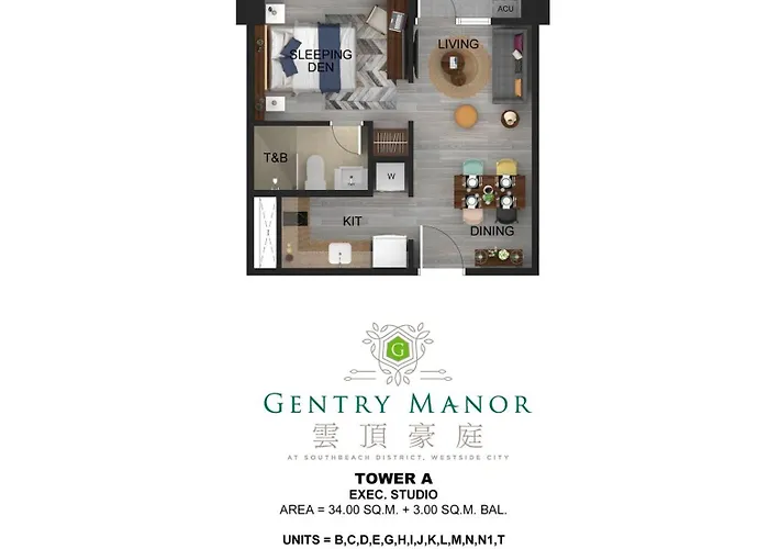 Gentry Manor Balcony Seaview Wifi Netflix Near Airport Okada 8b Apartamento Manila